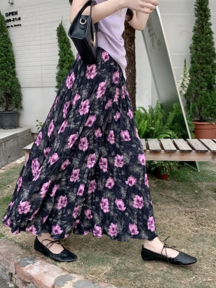 New Fashion Summer French Pleated Printed Long Skirt Women's Slimming Elastic High Waist Floral A-line Skirt
New Fashion Summer French Pleated Printed Long Skirt Women's Slimming Elastic High Waist Floral A-line Skirt