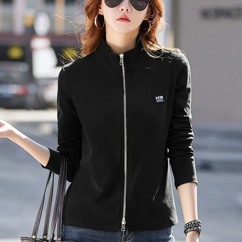 Spring Autumn 2025 Short Style Zipper Stand Collar Jacket Women's Korean Version Slim Fit Polyester Fiber Long Sleeve Top
Spring Autumn 2025 Short Style Zipper Stand Collar Jacket Women's Korean Version Slim Fit Polyester Fiber Long Sleeve Top