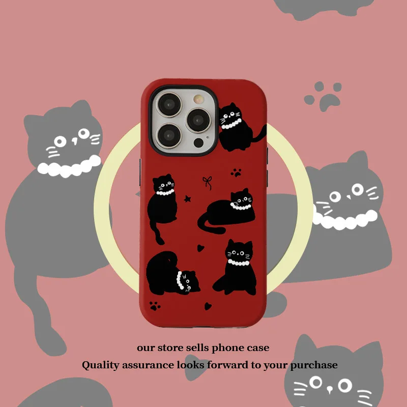 Ins Red Pearl Black Cat Cartoon Case for IPHONE 16 ProMax 15 14 13 12 11 PRO 16 Plus Acrylic TPU Two in One Magnetic Phone Cases
Ins Red Pearl Black Cat Cartoon Case for IPHONE 16 ProMax 15 14 13 12 11 PRO 16 Plus Acrylic TPU Two in One Magnetic Phone Cases