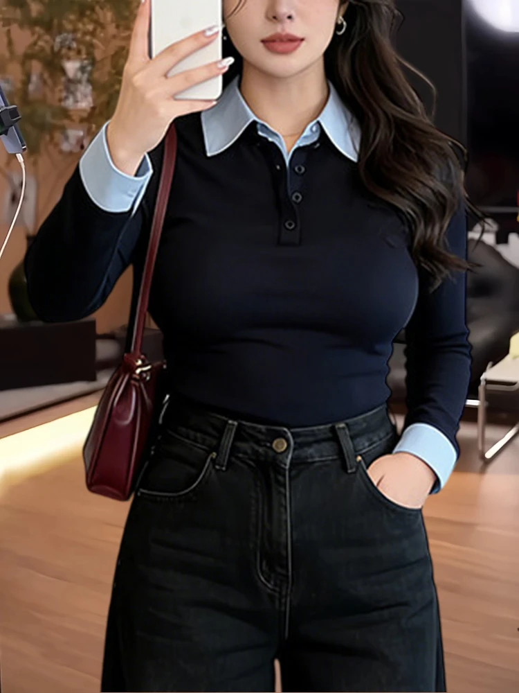 Spring Autumn Knitwear Long Sve Turn-down Collar Slimming Age-defng Faionable Color Blo Women's Base Layer Top
Spring Autumn Knitwear Long Sve Turn-down Collar Slimming Age-defng Faionable Color Blo Women's Base Layer Top