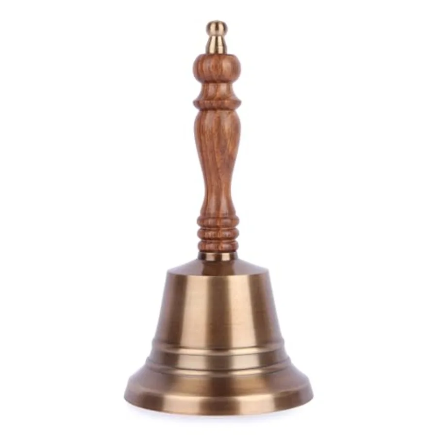 Super Loud Solid Brass Hand Bell Antique Brass Finish Hand Bell with Wooden Handle Call Bell with Clear Ringing Sound Perfect f
Super Loud Solid Brass Hand Bell Antique Brass Finish Hand Bell with Wooden Handle Call Bell with Clear Ringing Sound Perfect f