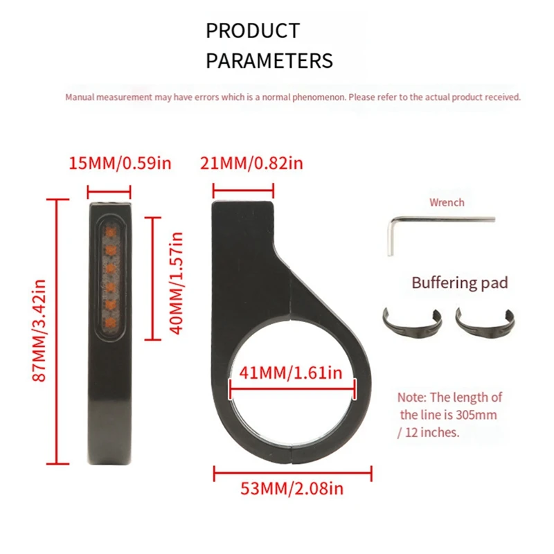 Motorcycle Front Fork LED Turn Signals Universal Sequential Switchback Running Lights 12V Amber Blinkers Black-A50M
Motorcycle Front Fork LED Turn Signals Universal Sequential Switchback Running Lights 12V Amber Blinkers Black-A50M