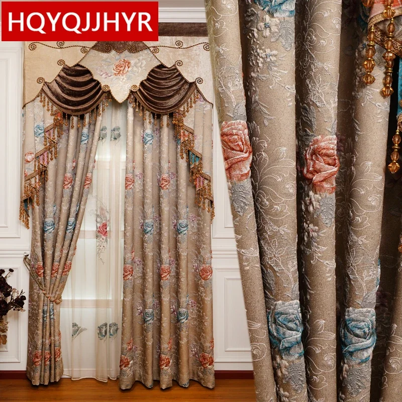European brown luxury 3D embossed jacquard bedroom Floral curtains high quality classic decorative living room/Hotel curtain
European brown luxury 3D embossed jacquard bedroom Floral curtains high quality classic decorative living room/Hotel curtain
