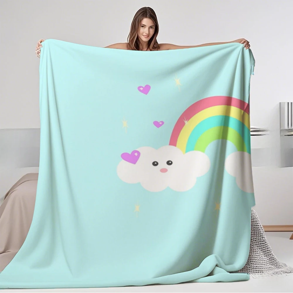 Quality Flannel Blanket Kawaii Rainbow Clouds Farmhouse Rustic Throw Blanket Quilted Bed Runner Hypoallergenic No-shedding
Quality Flannel Blanket Kawaii Rainbow Clouds Farmhouse Rustic Throw Blanket Quilted Bed Runner Hypoallergenic No-shedding