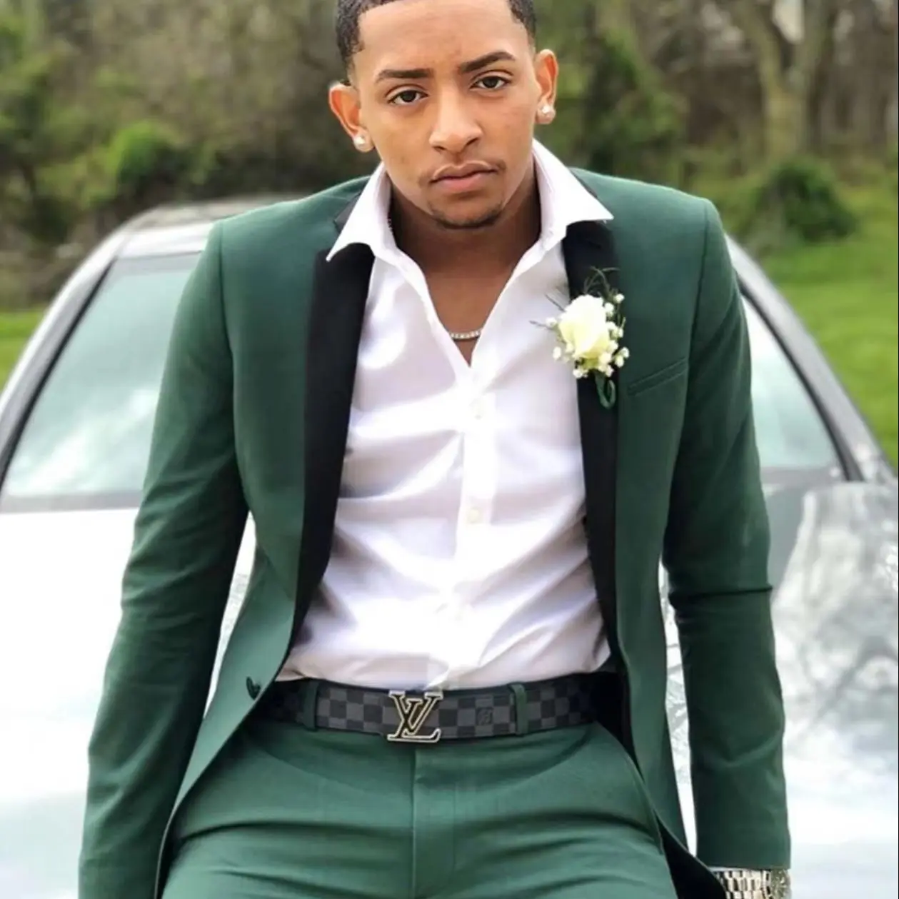 Hunter Green Mens Suits Slim Fit 2 Pieces Groomsmen Wedding Tuxedos For Men Peaked Lapel Formal Prom Suit (Jacket+Pants)
Hunter Green Mens Suits Slim Fit 2 Pieces Groomsmen Wedding Tuxedos For Men Peaked Lapel Formal Prom Suit (Jacket+Pants)