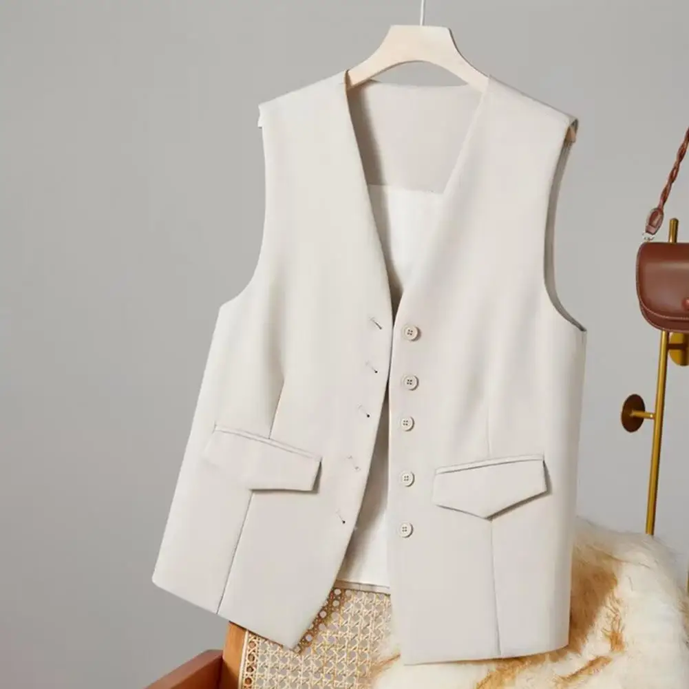 Summer V-Neck Vest Women Loose Waistcoat Single Breasted Sleeveless Blazer Female Slim Short Vest Femme Slim Buttons Outerwear
Summer V-Neck Vest Women Loose Waistcoat Single Breasted Sleeveless Blazer Female Slim Short Vest Femme Slim Buttons Outerwear