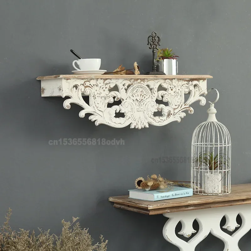 American Retro Carved Wall-Mounted Shelf - Solid Wood Vintage Shelf, Creative Living Room Wall Decoration, Display Rack
American Retro Carved Wall-Mounted Shelf - Solid Wood Vintage Shelf, Creative Living Room Wall Decoration, Display Rack