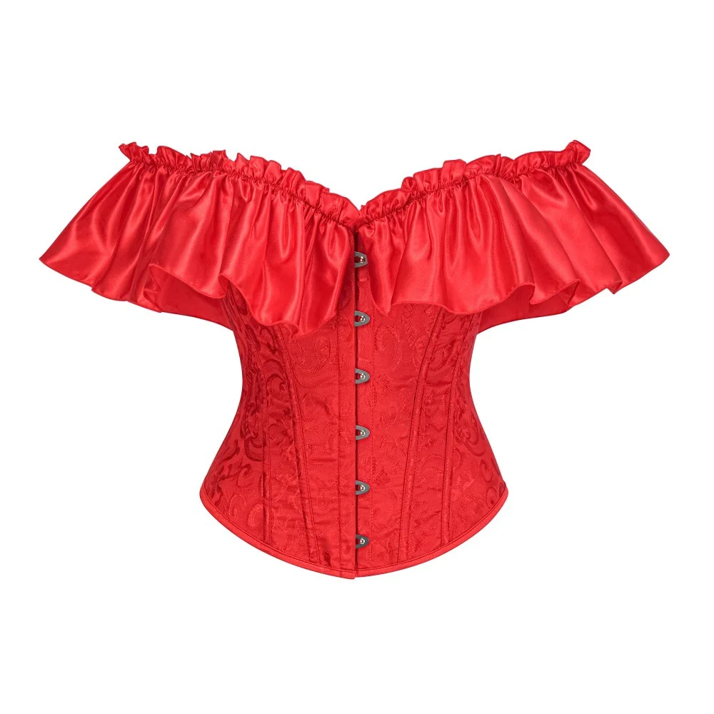 Victorian Elegant Red Corset Top Ruffled Sleeves Sexy Off Shoulder Women Vintage Bustiers Gothic Black Lace-up Slim Corsets
Victorian Elegant Red Corset Top Ruffled Sleeves Sexy Off Shoulder Women Vintage Bustiers Gothic Black Lace-up Slim Corsets