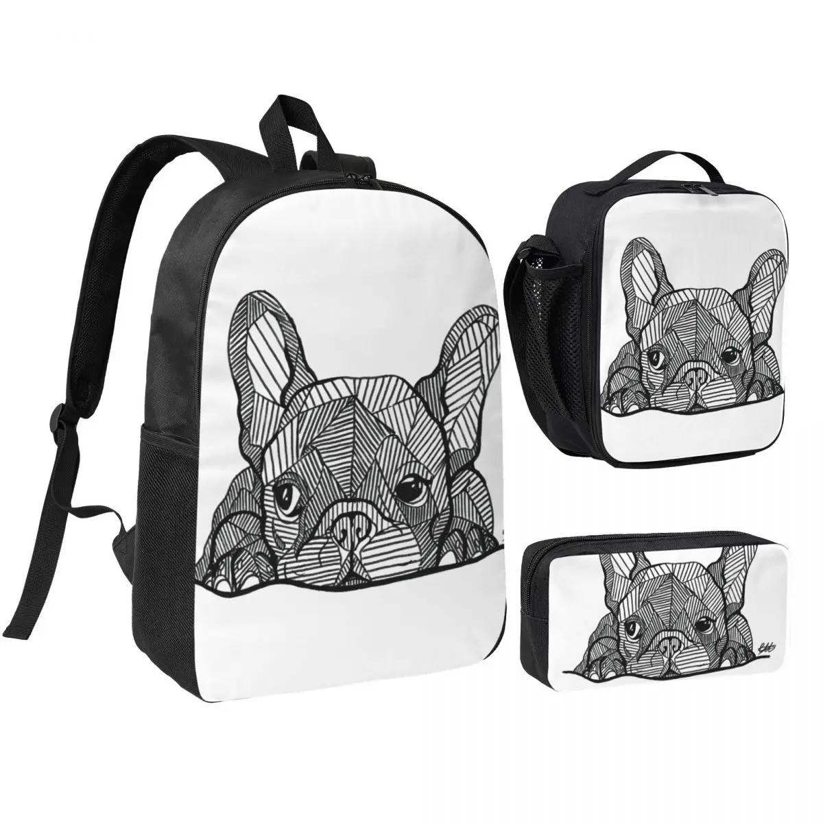 French Bulldog Puppy Backpack Student BookBag School Bag Shoulder Bags 3ps Insulated Lunch Bag Pencil Case
French Bulldog Puppy Backpack Student BookBag School Bag Shoulder Bags 3ps Insulated Lunch Bag Pencil Case