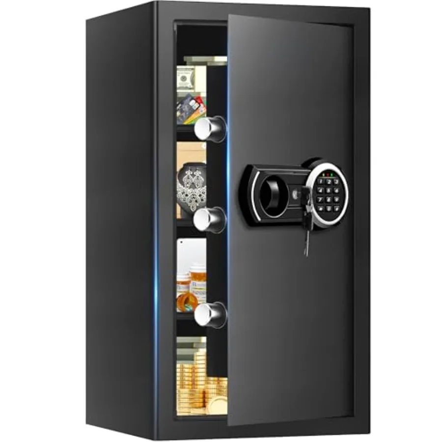 Home floor safe: 6.1 cuft heavy duty fireproof steel safe with digital keypad key lock, black finish, anti-theft tall design fo
Home floor safe: 6.1 cuft heavy duty fireproof steel safe with digital keypad key lock, black finish, anti-theft tall design fo