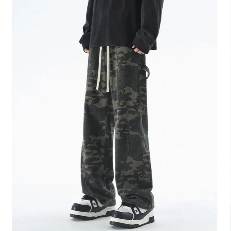 Camouflage Work Pants Men's American Printed Patchwork Drawstring Elastic Waist Straight Leg Pants Pockets Soft
Camouflage Work Pants Men's American Printed Patchwork Drawstring Elastic Waist Straight Leg Pants Pockets Soft