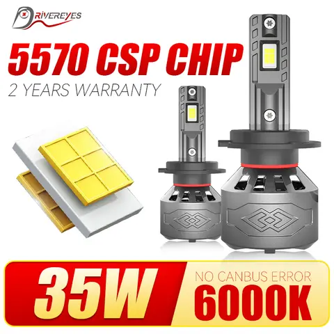 2X 35W H1 H3 H4 H7 Led Headlights car Plug and Play High Power H11 H8 H9 HB3 HB4 9005 9006 9012 HIR2 Light Bulbs Drivereyes 12V