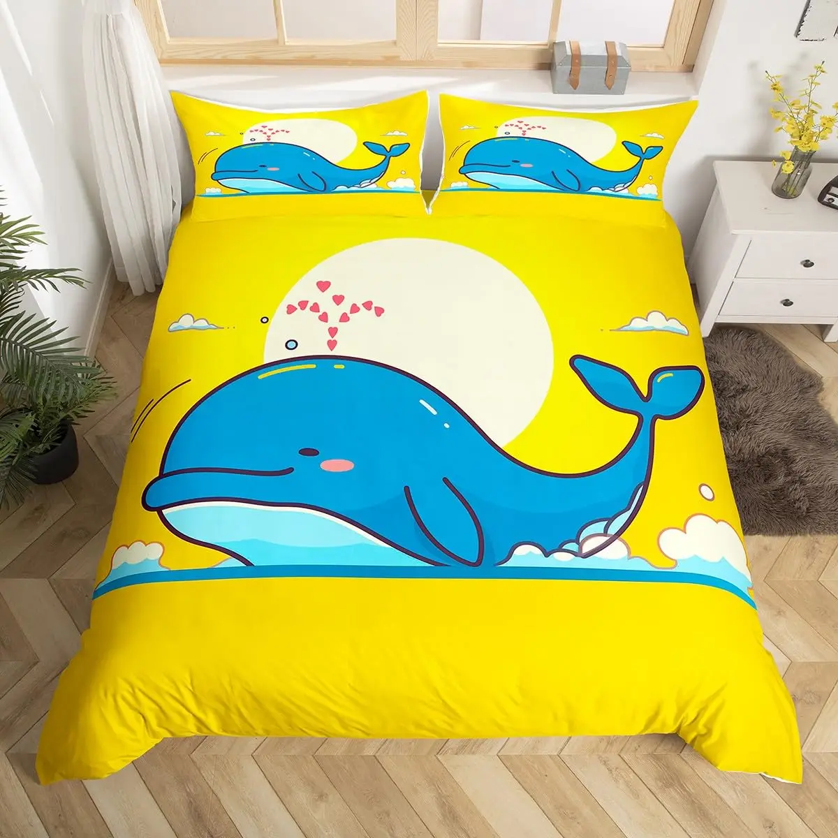 Watercolor Whale Duvet Cover Set King Size,Sunset Love Heart Bedding Set,lovely Sealife Kawaii Marine Animal Comforter Cover
Watercolor Whale Duvet Cover Set King Size,Sunset Love Heart Bedding Set,lovely Sealife Kawaii Marine Animal Comforter Cover
