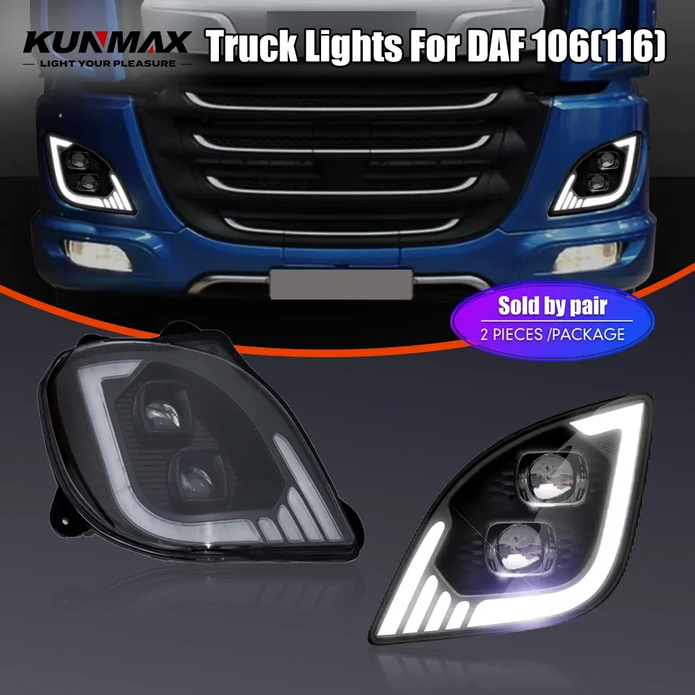 Пара светодиодных проекционных фар для грузовиков DAF 106 116, передние фары, дневные ходовые огни, указатели поворота, автомобильные фары
Пара светодиодных проекционных фар для грузовиков DAF 106 116, передние фары, дневные ходовые огни, указатели поворота, автомобильные фары