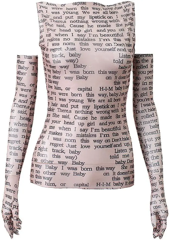 Women's Mesh Top with Long Sleeve Letter Print,See Through Sheer Blouse Tops,Sleeveless Bodycon Newspaper Vest,Club Outfits
Women's Mesh Top with Long Sleeve Letter Print,See Through Sheer Blouse Tops,Sleeveless Bodycon Newspaper Vest,Club Outfits