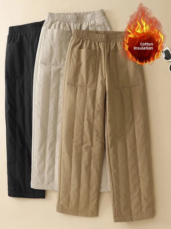 Winter Faion High Waist Elastic Casual Pants Thi Warm Cotton Straight Leg Trousers for plus Size Women Slimming Effect
Winter Faion High Waist Elastic Casual Pants Thi Warm Cotton Straight Leg Trousers for plus Size Women Slimming Effect