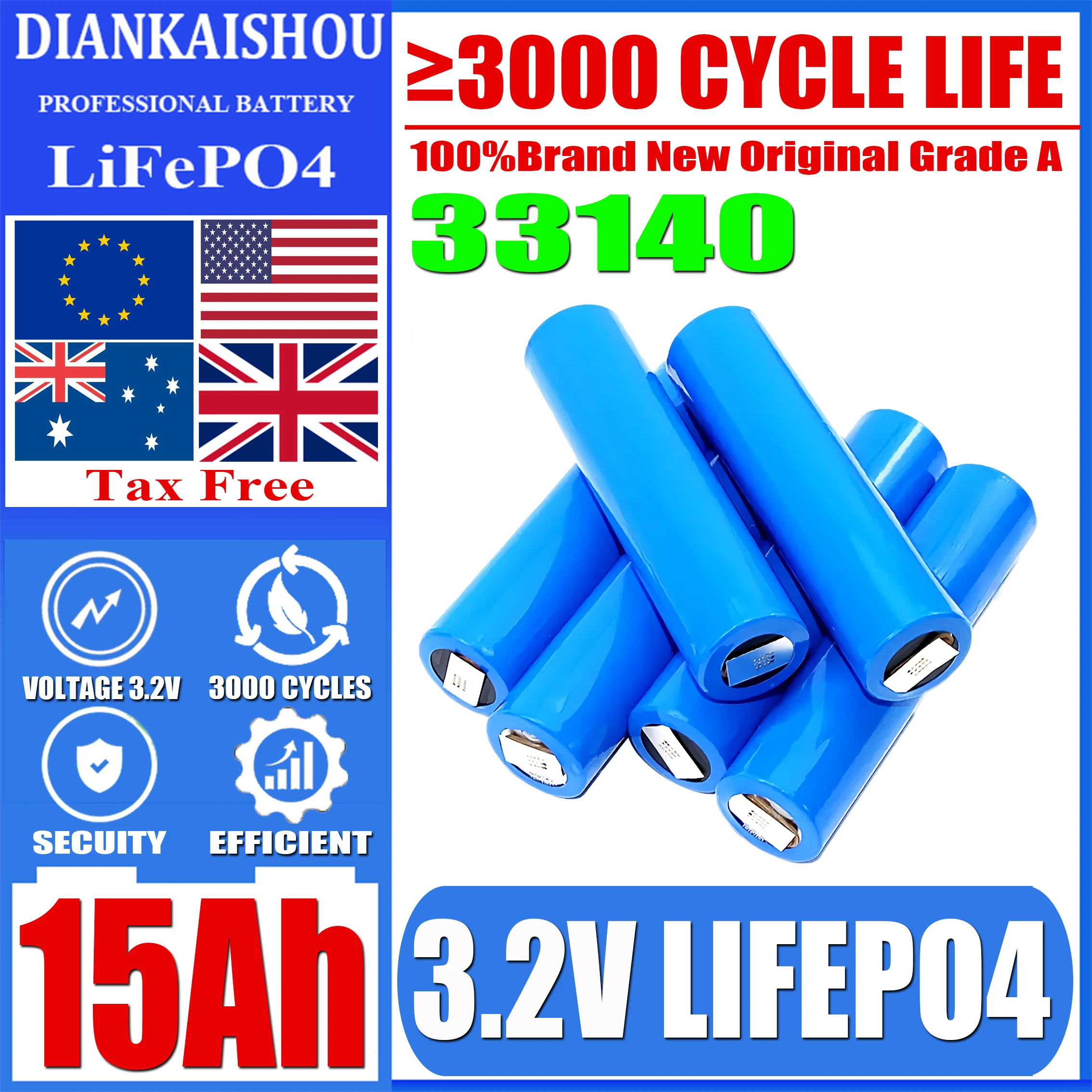 3,2 В 15 Ач 33140 Lifepo4 аккумуляторная батарея 5C разряд 3,2 В 15000 мАч ячейки DIY 12 В 24 В электронный инструмент/велосипед/трехколесный фонарик
3,2 В 15 Ач 33140 Lifepo4 аккумуляторная батарея 5C разряд 3,2 В 15000 мАч ячейки DIY 12 В 24 В электронный инструмент/велосипед/трехколесный фонарик