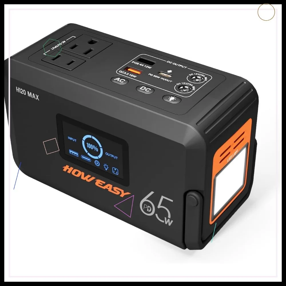 Portable Power Station 135W Solar Generator with AC Outlet, 65W PD, 98Wh Battery for Camping & Emergency
Portable Power Station 135W Solar Generator with AC Outlet, 65W PD, 98Wh Battery for Camping & Emergency