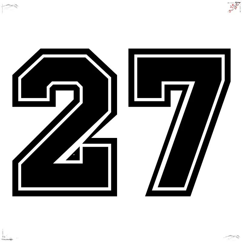 Number 27 funny car sticker vinyl decal White/black car auto stickers for car bumper/rear window 30 X 20CM
Number 27 funny car sticker vinyl decal White/black car auto stickers for car bumper/rear window 30 X 20CM