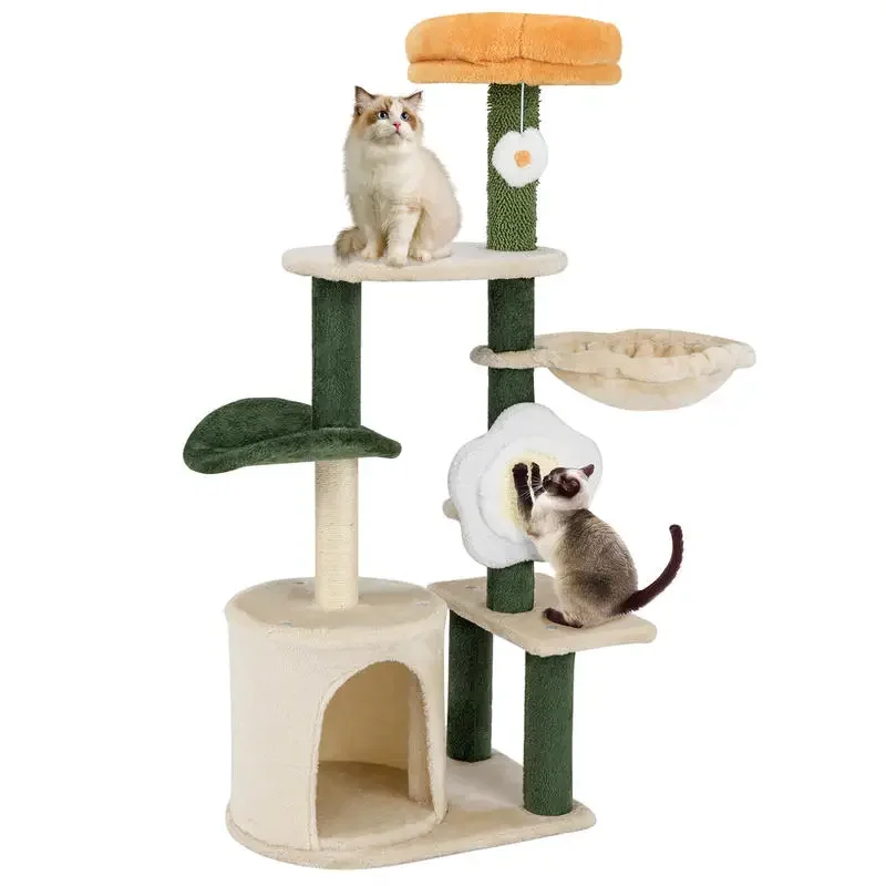 Cute Flower Cat Tree Modern Kitty Tower with Plush Top Perch-Multicolor
Cute Flower Cat Tree Modern Kitty Tower with Plush Top Perch-Multicolor