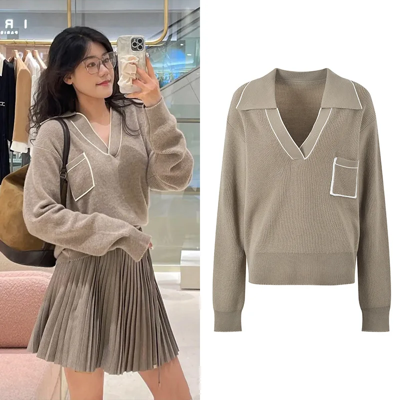 Осень 2024, новый женский вязаный свитер V-Ne ort Commute Faion Color Blo Simple Sle 2) Small ence
Осень 2024, новый женский вязаный свитер V-Ne ort Commute Faion Color Blo Simple Sle 2) Small ence
