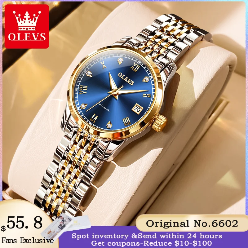 OLEVS 6602 Luxury Fashion Women's Automatic Mechanical Watch Original Stainless Steel Waterproof Luminous Elegant Women's Watch
OLEVS 6602 Luxury Fashion Women's Automatic Mechanical Watch Original Stainless Steel Waterproof Luminous Elegant Women's Watch