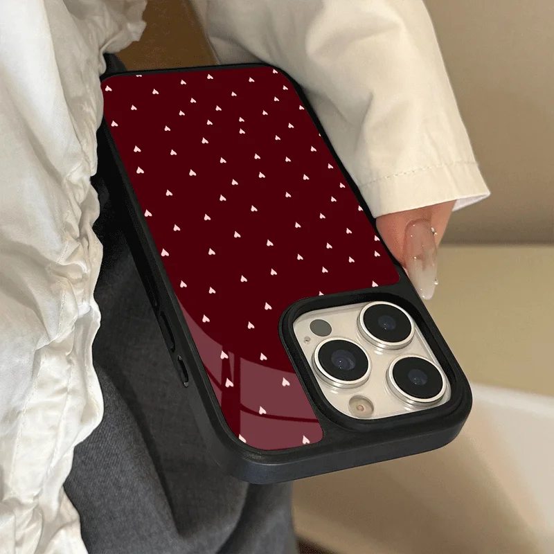 Wine red broken heart pattern glass phone case suitable for iPhone 17 16 15 14 13 12 11 Pro/Max/Plus anti drop and shockproof
Wine red broken heart pattern glass phone case suitable for iPhone 17 16 15 14 13 12 11 Pro/Max/Plus anti drop and shockproof