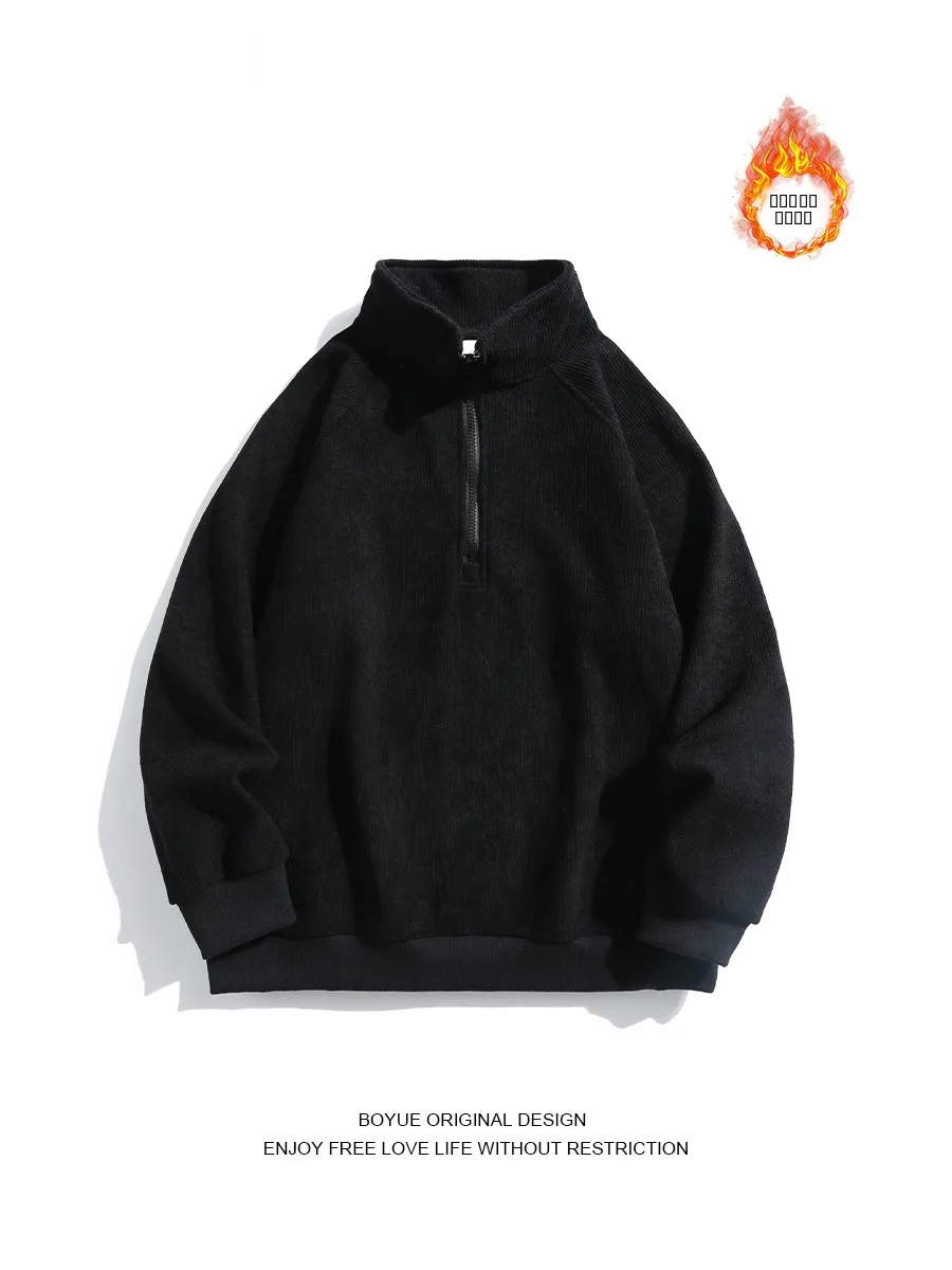 Boyue f Zipper Fce Lined Stand Collar Sweatirt Men's Loose Fit Casual Outerwear Vintage American Sle Pure Color
Boyue f Zipper Fce Lined Stand Collar Sweatirt Men's Loose Fit Casual Outerwear Vintage American Sle Pure Color