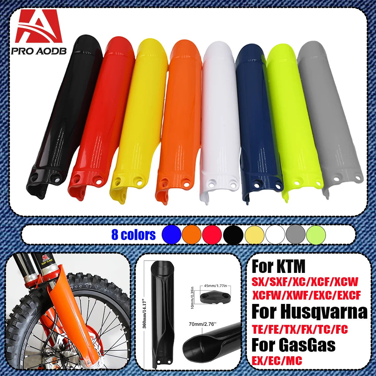 For Husqvarna TE TC FC 125-530 For KTM SX EXC XC XCW XCF TPI 6 Days Front Fork Guard Cover Shock Absorber Protection 2016-2024
For Husqvarna TE TC FC 125-530 For KTM SX EXC XC XCW XCF TPI 6 Days Front Fork Guard Cover Shock Absorber Protection 2016-2024