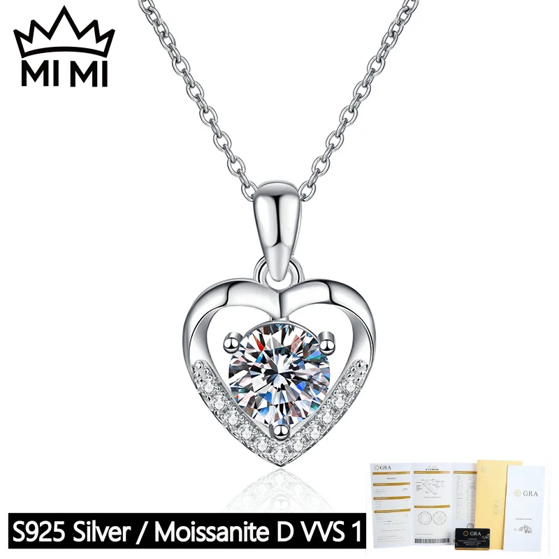 Mi Mi 925 sterling silver GRA certified 1ct heart-shaped moissanite pendant necklace Valentine's gift with luxury box
Mi Mi 925 sterling silver GRA certified 1ct heart-shaped moissanite pendant necklace Valentine's gift with luxury box