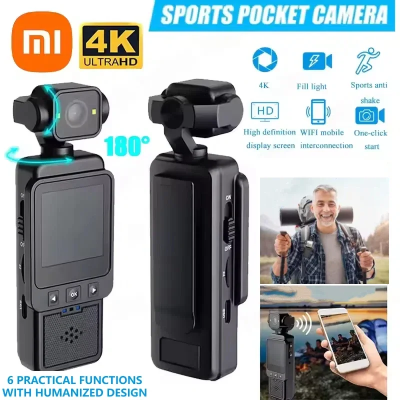 Xiaomi Handheld Sports Camera With180 Degree Rotating Lens 4K HD Display Wireless Wifi Video Recorder Built-in Fill Light Camera
Xiaomi Handheld Sports Camera With180 Degree Rotating Lens 4K HD Display Wireless Wifi Video Recorder Built-in Fill Light Camera