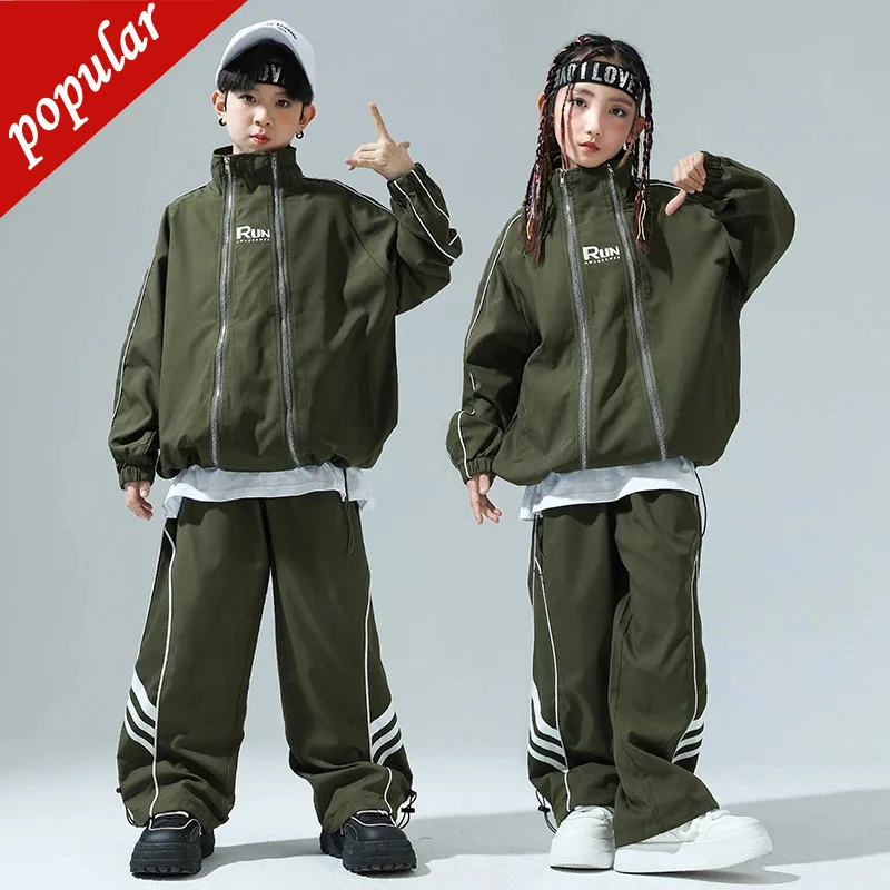 Boys Hip Hop Zipper Loose Coat Cargo Pants Girls Sports Jacket Sweatpants Kids Jazz Clothes Sets Children Streetwear Tracksuit
Boys Hip Hop Zipper Loose Coat Cargo Pants Girls Sports Jacket Sweatpants Kids Jazz Clothes Sets Children Streetwear Tracksuit