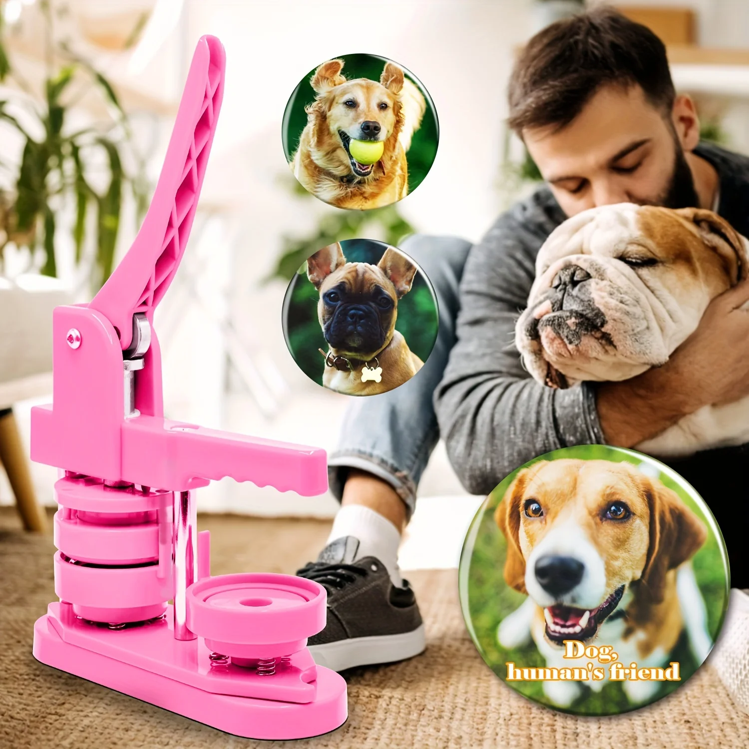 58mm Green/Pink Button Maker Machine - Free Installation, Free 20 Button Parts, Circle Cutter, DIY Pin Badge Press
58mm Green/Pink Button Maker Machine - Free Installation, Free 20 Button Parts, Circle Cutter, DIY Pin Badge Press