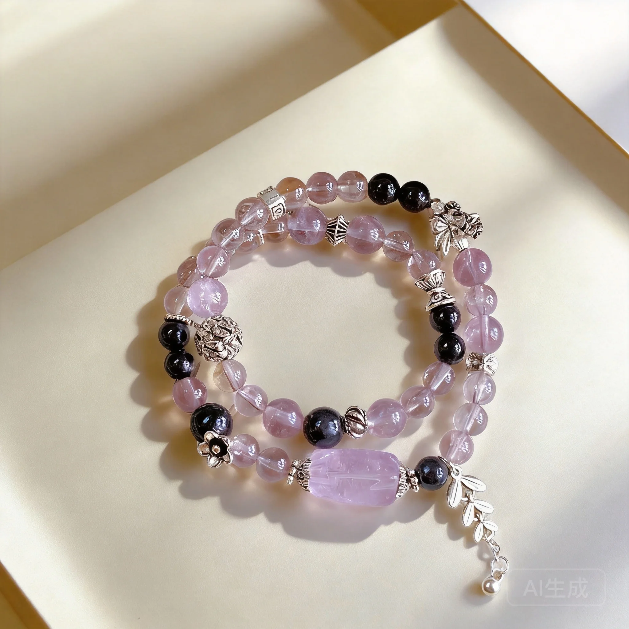 Chinese Style Lucky Natural Amethyst Purple Phantom Black Rutilated Quartz Double Layer Bracelet Fortune Attracting Good Luck
Chinese Style Lucky Natural Amethyst Purple Phantom Black Rutilated Quartz Double Layer Bracelet Fortune Attracting Good Luck