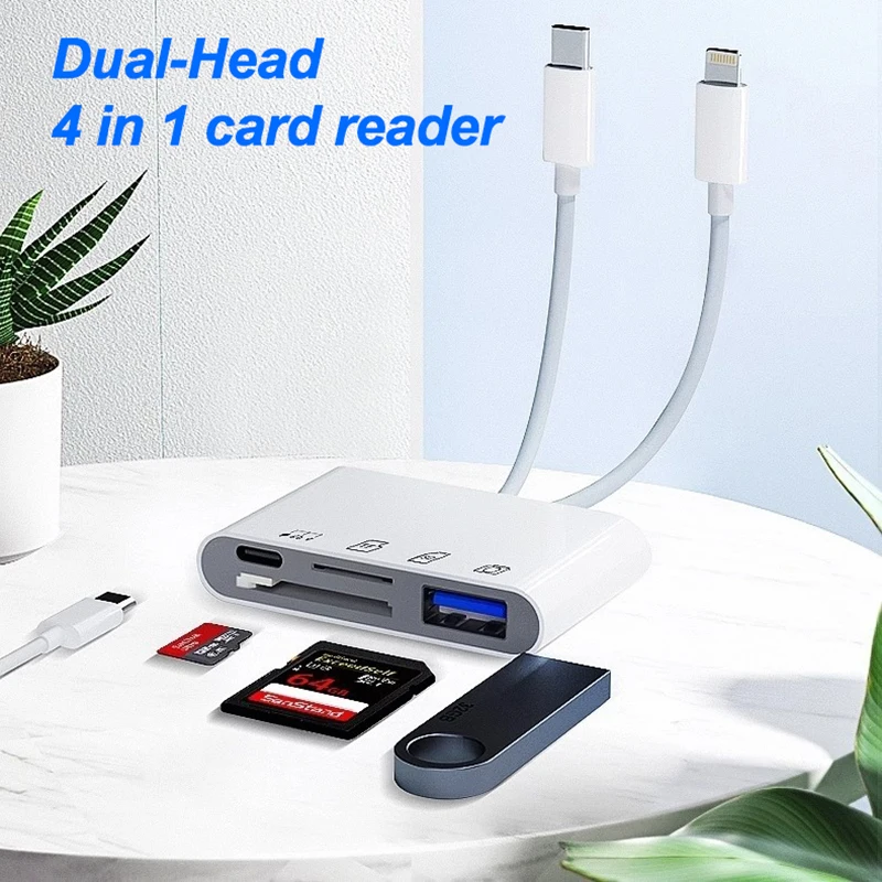 4 in 1 Adapter For Android/iphone/Laptop/Macbook,Type-C and Lightning Dual Input,USB 3.0/TF/SD HUB
4 in 1 Adapter For Android/iphone/Laptop/Macbook,Type-C and Lightning Dual Input,USB 3.0/TF/SD HUB