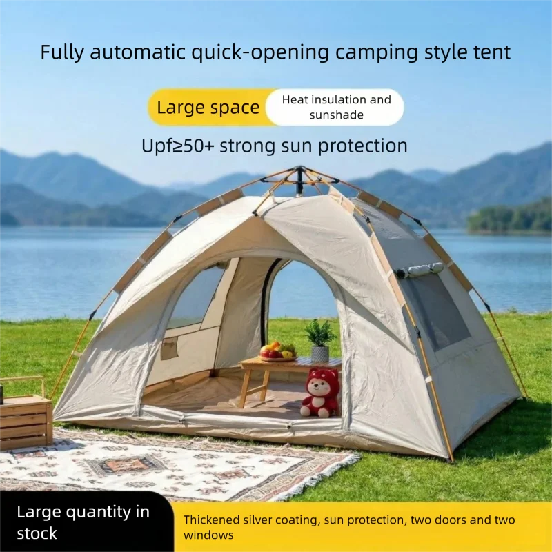 Pop Up Automatic Outdoor Camping Tent Portable Folding Waterproof Sun Protection Easy Setup Beach Tent for Family Picnic Barbecu
Pop Up Automatic Outdoor Camping Tent Portable Folding Waterproof Sun Protection Easy Setup Beach Tent for Family Picnic Barbecu