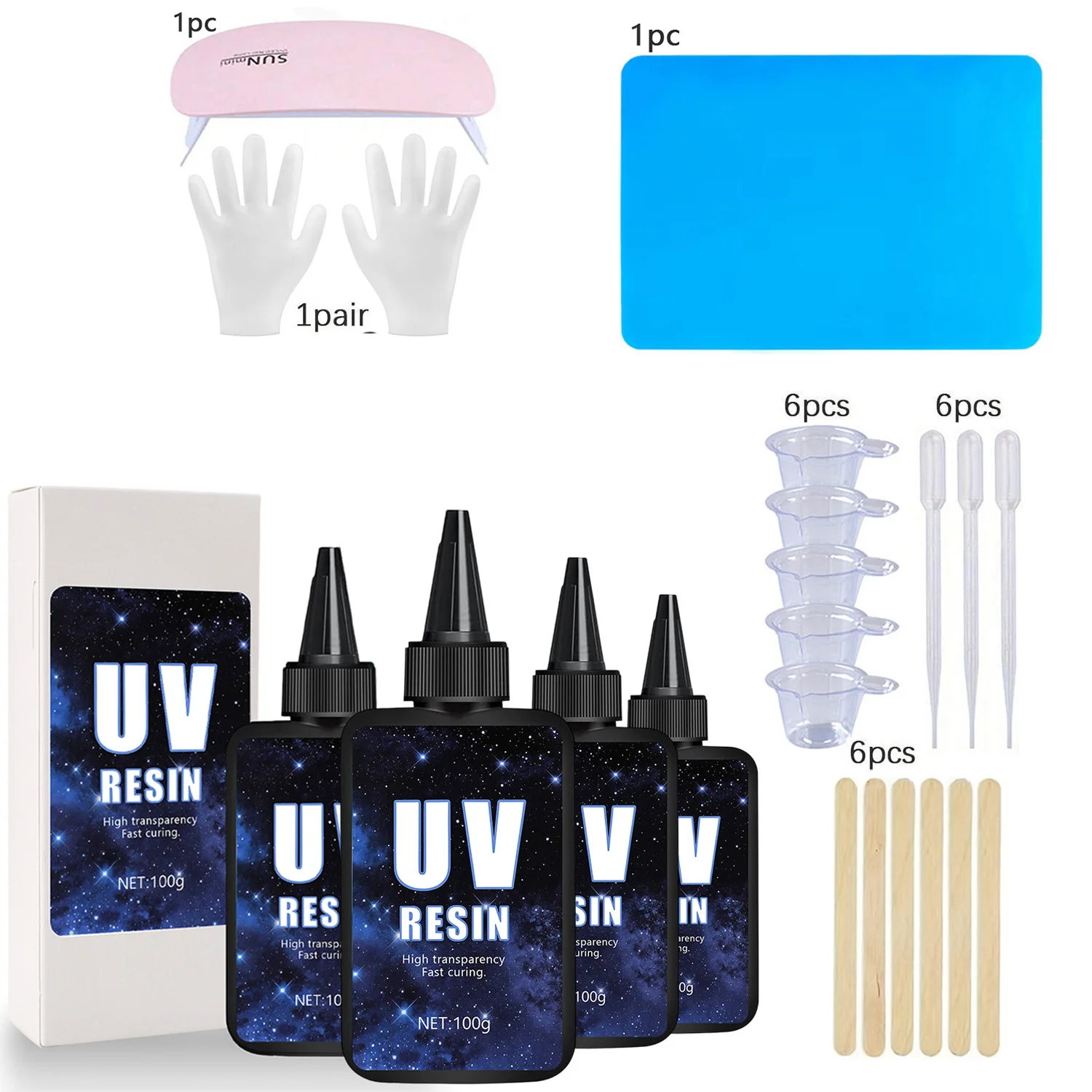 UV resin kit - larger size and 200g upgraded hard crystal transparent resin for craft jewelry production
UV resin kit - larger size and 200g upgraded hard crystal transparent resin for craft jewelry production