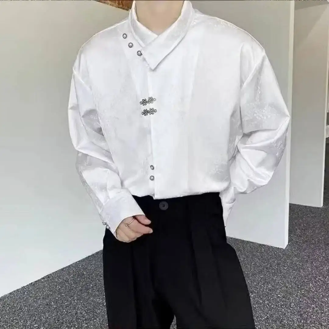 Man Casual Shirts 2026 Spring New Chinese Chic Shirt Metal Button Collar Jacquard Unisex Elegant Yuppie Loose Couple Shirt
Man Casual Shirts 2026 Spring New Chinese Chic Shirt Metal Button Collar Jacquard Unisex Elegant Yuppie Loose Couple Shirt