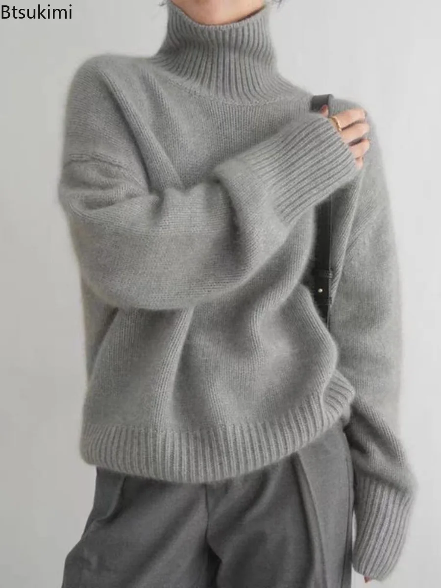Women's Autumn Winter Lazy Style High Neck Sweater Fashion Thick Loose Knit Pullover Sweater Soft and Comfortable Warm Sweater
Women's Autumn Winter Lazy Style High Neck Sweater Fashion Thick Loose Knit Pullover Sweater Soft and Comfortable Warm Sweater