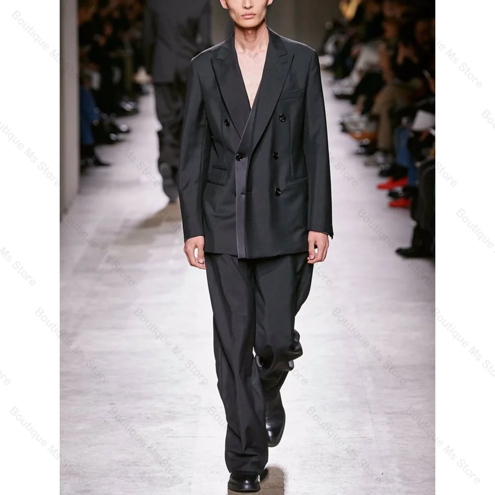 Black Show Double Breasted Men Suit Two Pieces(Jacket+Pants) Outfits Casual Party Prom Wedding Set
Black Show Double Breasted Men Suit Two Pieces(Jacket+Pants) Outfits Casual Party Prom Wedding Set