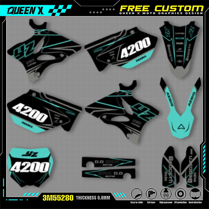 Мотоциклетные графические наклейки QUEEN X MOTO для YAMAHA YZ125 250 2002 2003 2004 2005-2014, наклейки на мотоцикл 017
Мотоциклетные графические наклейки QUEEN X MOTO для YAMAHA YZ125 250 2002 2003 2004 2005-2014, наклейки на мотоцикл 017