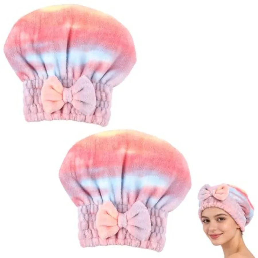 2PCS Super Absorbent Hair Towel Wrap for Wet Hair, Microfiber Hair Drying with Caps Bow Design, 2026 New Fast Drying Hair Turba
2PCS Super Absorbent Hair Towel Wrap for Wet Hair, Microfiber Hair Drying with Caps Bow Design, 2026 New Fast Drying Hair Turba