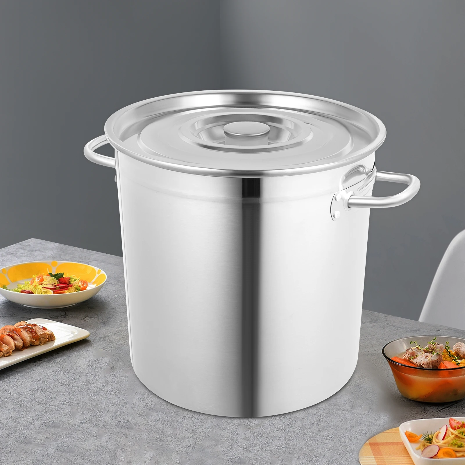 Кастрюля большой емкости 9,25 галлона из нержавеющей стали 201 с крышкой, утолщенное дно, противоскользящие канавки 13,8x14,2 дюйма для дома/ресторана
Кастрюля большой емкости 9,25 галлона из нержавеющей стали 201 с крышкой, утолщенное дно, противоскользящие канавки 13,8x14,2 дюйма для дома/ресторана