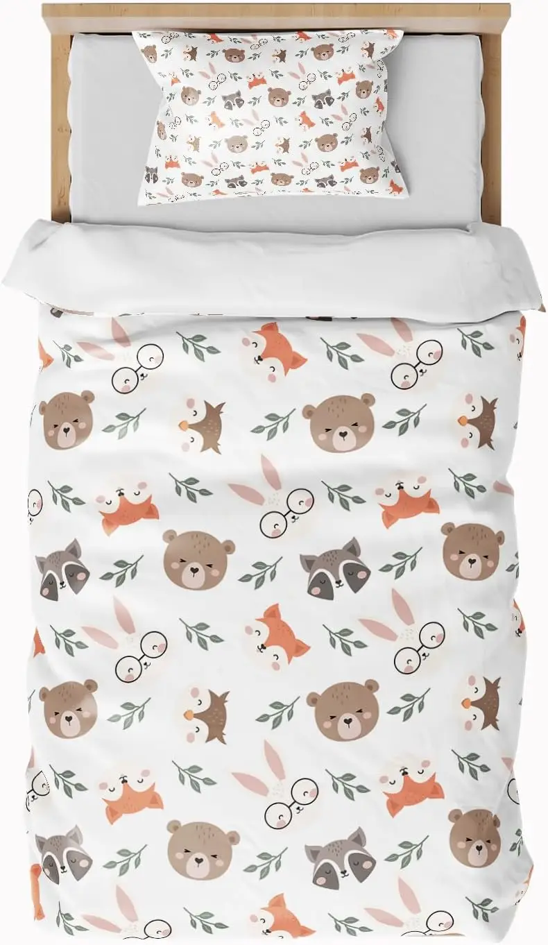 Cot Bed Duvet Cover Set, Animals Toddler Bedding Set With Zip Fastening, Kids Duvet Cover 120x150cm With 40x60 Cm Pillowcase
Cot Bed Duvet Cover Set, Animals Toddler Bedding Set With Zip Fastening, Kids Duvet Cover 120x150cm With 40x60 Cm Pillowcase