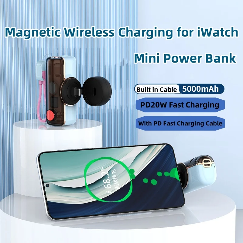 Mini Power Bank 5000mAh PD20W Fast Charging for iPhone 16 15 X Samsung Wireless Charger for iWatch 9 8 Powerbank with Cable Plug
Mini Power Bank 5000mAh PD20W Fast Charging for iPhone 16 15 X Samsung Wireless Charger for iWatch 9 8 Powerbank with Cable Plug