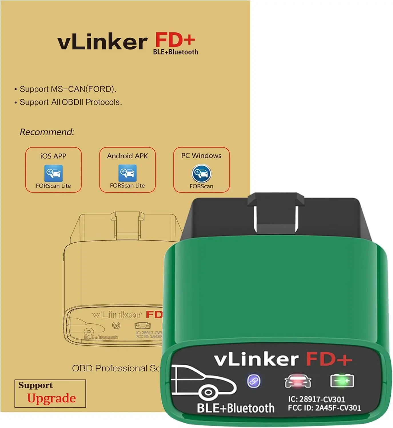 OBD2 Scanner for FORScan, Car Code Reader Compatible with Android iOS Windows, Fixed Diagnostic Tool
OBD2 Scanner for FORScan, Car Code Reader Compatible with Android iOS Windows, Fixed Diagnostic Tool
