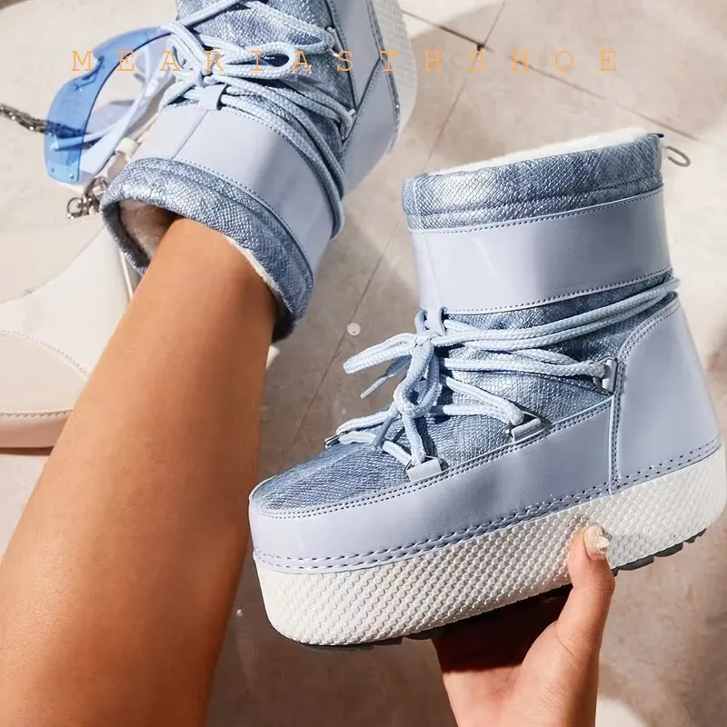 Синие зимние сапоги для женщин, размеры 36-45, модель 2026, на платформе, с мехом, на шнуровке, средней высоты, на плоской подошве, белые лыжные ботинки
Синие зимние сапоги для женщин, размеры 36-45, модель 2026, на платформе, с мехом, на шнуровке, средней высоты, на плоской подошве, белые лыжные ботинки