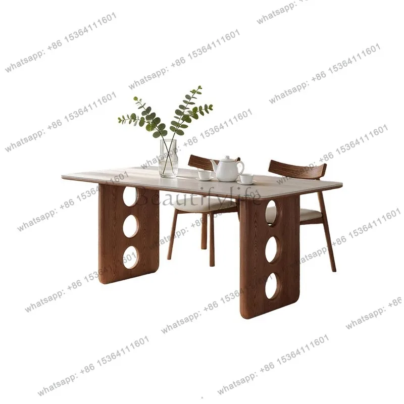 Medieval rock slab dining table Modern simple household small apartment French rectangular solid wood dining table
Medieval rock slab dining table Modern simple household small apartment French rectangular solid wood dining table