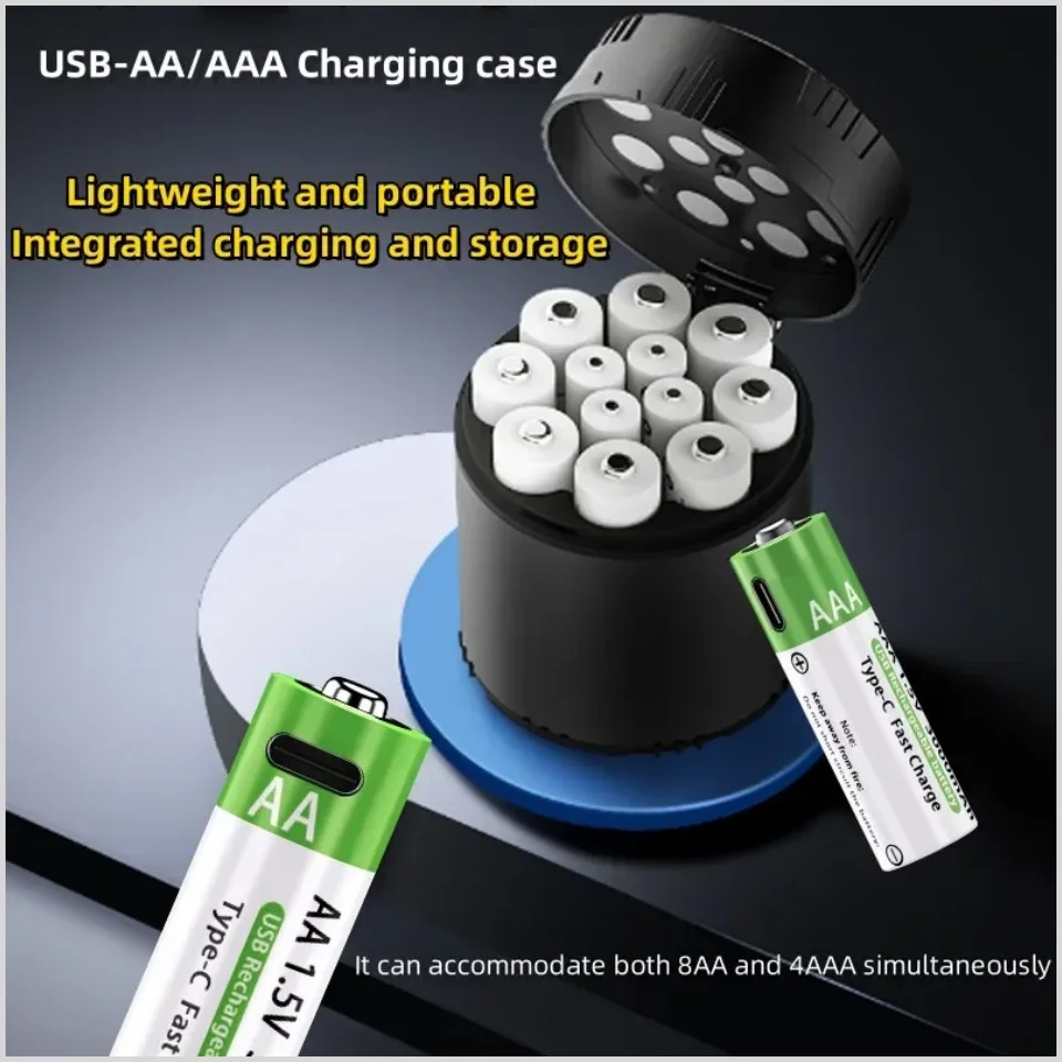 2026 Hot Li-ion AAA and AA Rechargeable Batteries USB Lithium-ion 3800mAh 1.5V AA +3000mAh 1.5V AAA Battery with Charging Case
2026 Hot Li-ion AAA and AA Rechargeable Batteries USB Lithium-ion 3800mAh 1.5V AA +3000mAh 1.5V AAA Battery with Charging Case