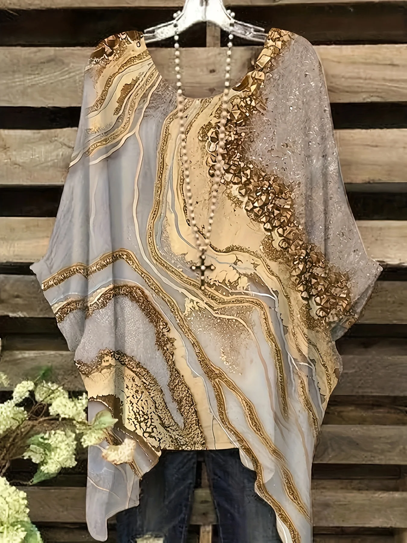 Женский повседневный топ больших размеров с графическим принтом и круглым вырезом с рукавами «летучая мышь» 
Женский повседневный топ больших размеров с графическим принтом и круглым вырезом с рукавами «летучая мышь»